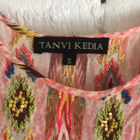Anthropologie Tanvi Kedia Shivali blouse pink S - Picture 5 of 7